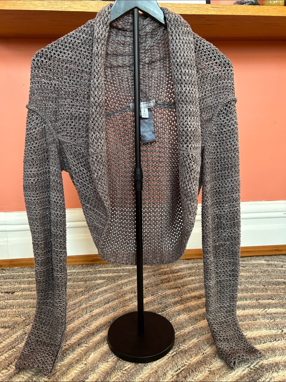 Urban outfitters Open Knit Gray Shrug Cardigan